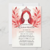 アットホットピンククラウンティアラブラックレースレッドキンセアニェラ 招待状 (正面)