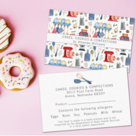 アットホームキッチンベーカリー食材アレルゲン 名刺