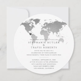 アットホーム披露宴ワールドマップトラベルテーマ招待状