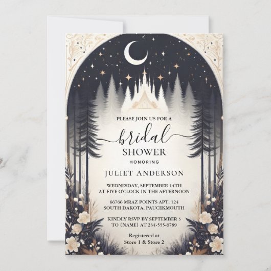 アットマジカルドリームミスティックスターズムーンブライダルシャワー 招待状 (正面)