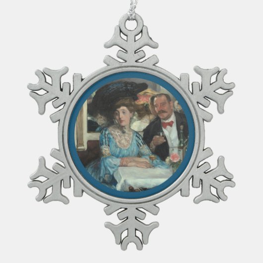 アットムーキンズレストランNY - William Glackens スノーフレークピューターオーナメント (正面)