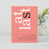 アットモダンラストコーラルバラ婚約パーティ 招待状 (スタンド正面)