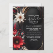 アットルビークラレットホワイトハートレッドブラックブライダルシャワー 招待状 (正面)