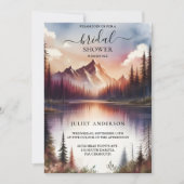 アットレイクサイドマウンテンおもしろい自然レイクブライダルシャワー 招待状 (正面)