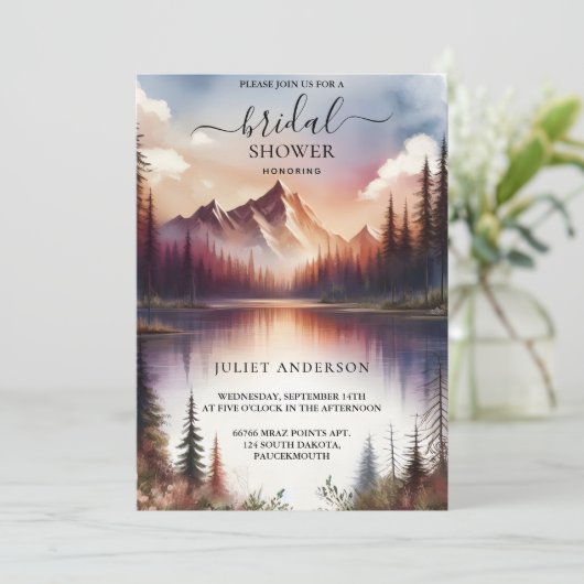 アットレイクサイドマウンテンおもしろい自然レイクブライダルシャワー 招待状 (スタンド正面)