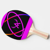 アットーニジェットブラックピンクエリプティカルテーブルテニス 卓球ラケット (横)