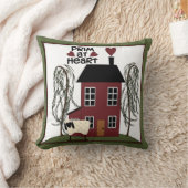 アット初期のハートカントリーシープ&ハウスデコール クッション (ブランケット)