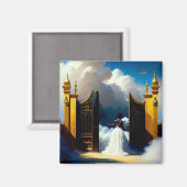 アット天国のゲートブラッククリスチャンアートマグネット マグネット (正面/裏面)