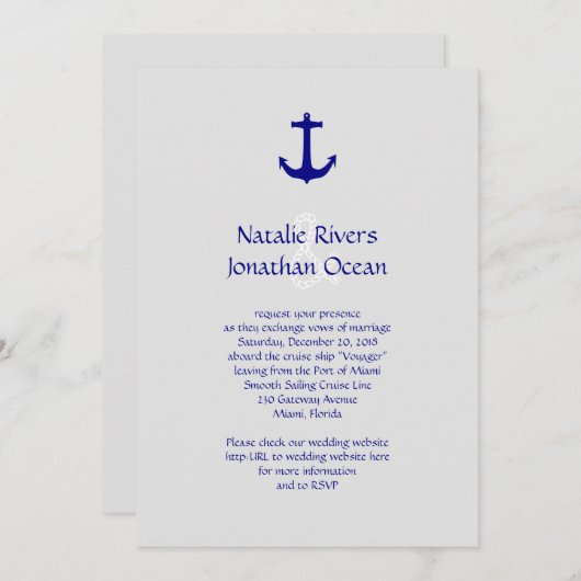 アット結婚したシークルーズ結婚式招待状 招待状 (正面/裏面)