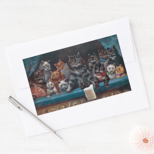 アット遊ア – エキサイティングな瞬間by Louis Wain 長方形シール (封筒)