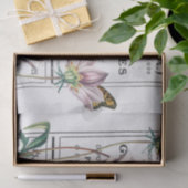 アッドフランスのバタフライパープルフラワーシャビーデコップページ 薄葉紙 (ギフト)