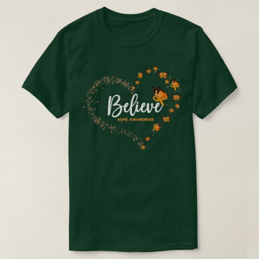 アッド認識度バタフ信じィー Tシャツ (デザイン正面)