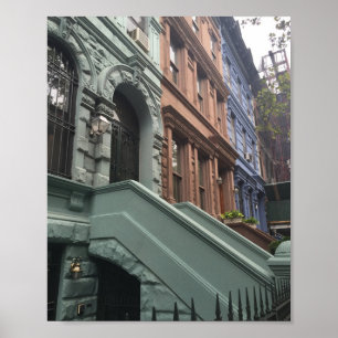 アッパーウエストサイドブラウンストーンタウンハウスズニューヨークNYC ポスター