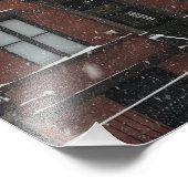 アッパーウエストサイドブラウンストーン火災エスケープNYC雪 フォトプリント            (角)