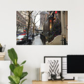 アッパーウエストサイドNYCスノークリスマスライトニューヨーク ポスター (ホームオフィス)