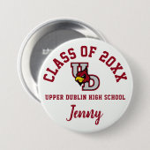 アッパーダブリン高校ボタンロゴカスタム 缶バッジ (正面&裏面)
