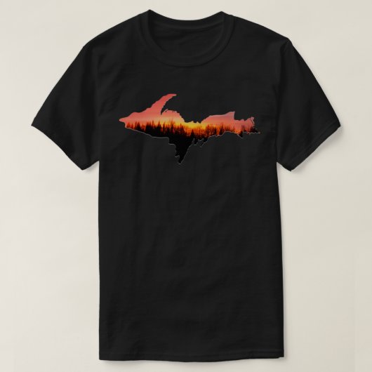 アッパー半島ミシガンSUNSET Trees Yoopers 906 Tシャツ (デザイン正面)