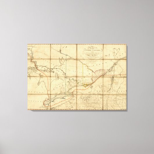 アッパー・カナダの州地図 キャンバスプリント (正面)