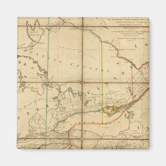 アッパー・カナダの州地図 マグネット (正面)