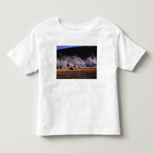 アッパー・ガイザー・ベースンのアメリカバイソン トドラーTシャツ (正面)