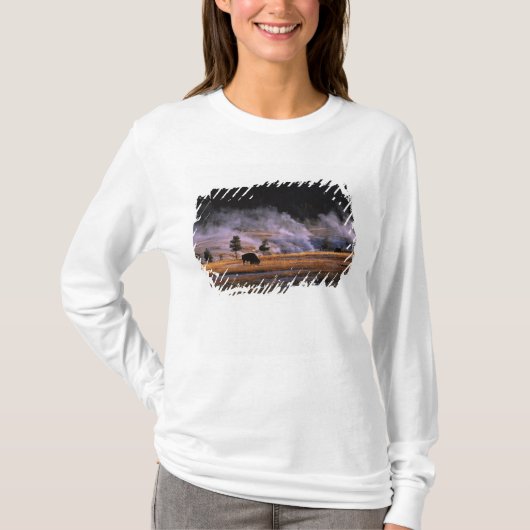 アッパー・ガイザー・ベースンのアメリカバイソン Tシャツ (正面)