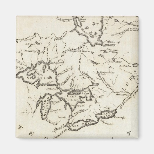 アッパー&ロワーカナダの新地図 マグネット (正面)