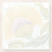 アッビーフローラタイル – 黄 ガラスコースター (裏面)