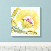 アッビーフローラタイル – 黄 キャンバスプリント (インサイチュ (ウッドフロア))