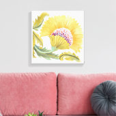 アッビーフローラタイル – 黄 キャンバスプリント (インサイチュ (リビング))