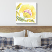 アッビーフローラタイル – 黄 キャンバスプリント (インサイチュ (寝室))