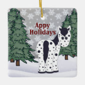 アッピーパーソナライズされたホリデーズアパロオサホース セラミックオーナメント (正面)
