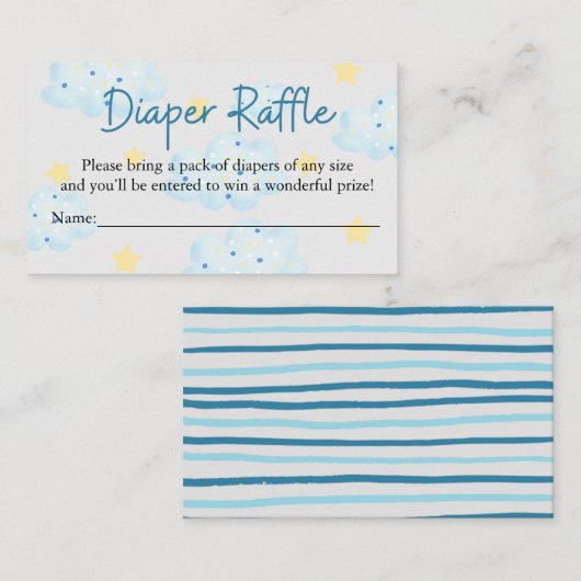 アップと雲とスター遠くにおむつラッフル エンクロージャーカード (正面/裏面)