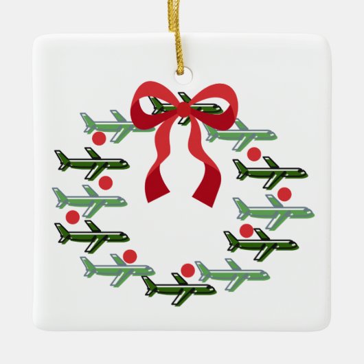 アップアップおよび遠くにリースオーナメント セラミックオーナメント (正面)