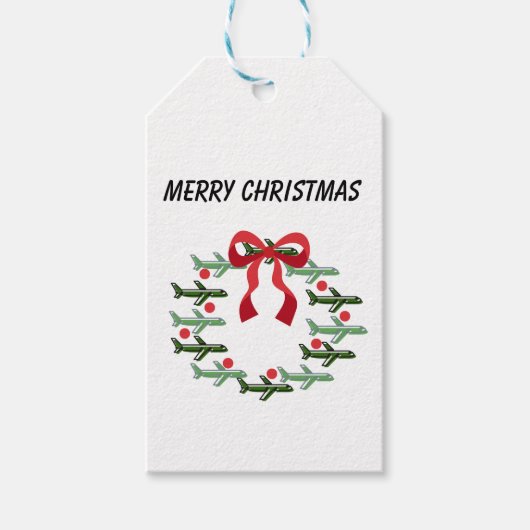 アップアップおよび遠くにリース抱き枕 ギフトタグ (正面)