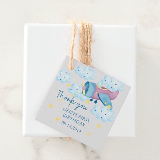 アップアップとパープル遠くにグレイ飛行機ありがとう フェイバータグ (インサイチュ)