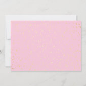 アップアップとピンクの遠くにフローラバルーンベビーシャワー サンキューカード (裏面)