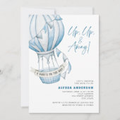 アップアップと熱遠くに気球の赤ちゃんシャワー 招待状 (正面)