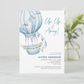 アップアップと熱遠くに気球の赤ちゃんシャワー 招待状 (スタンド正面)
