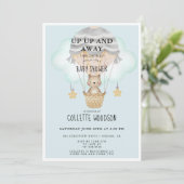 アップアップと熱遠くに気球の赤ちゃんシャワー 招待状 (スタンド正面)