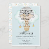 アップアップと熱遠くに気球の赤ちゃんシャワー 招待状 (正面/裏面)