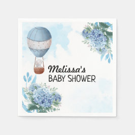 アップアップと象遠くにの熱気球カスタム スタンダードカクテルナプキン