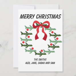 アップアップと遠くにリースクリスマスカード 招待状