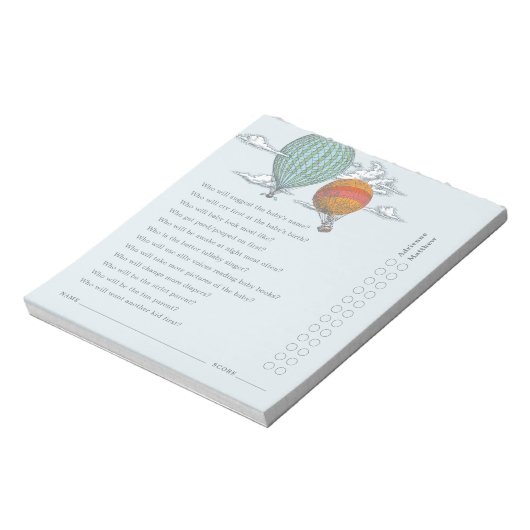 アップアップと遠くにヴィンテージホットエアバルーン親クイズ ノートパッド (回転)