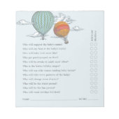 アップアップと遠くにヴィンテージホットエアバルーン親クイズ ノートパッド (正面)