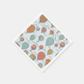 アップアップと遠くにヴィンテージ熱気球 スタンダードカクテルナプキン (角)