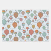 アップアップと遠くにヴィンテージ熱気球 ラッピングペーパーシート (正面)