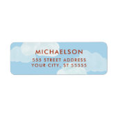 アップアップと遠くに差出人住所 ラベル (正面)