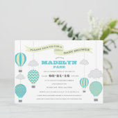 アップアップ及びベビー遠くにシャワー招待状 招待状 (スタンド正面)