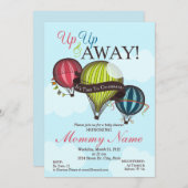 アップアップ遠くにおよび熱気球招待状 招待状 (正面/裏面)