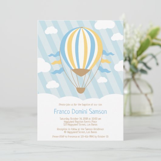 アップアップ遠くにと熱気球バプテスマ招待状 招待状 (スタンド正面)